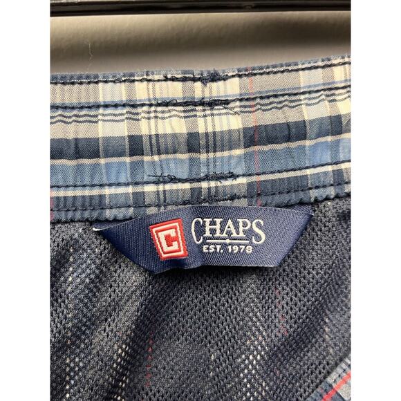 Chaps Board Shorts Men’s‎ Size XL Lined Swim Trunks Blue Red Plaid pockets - Picture 4 of 11